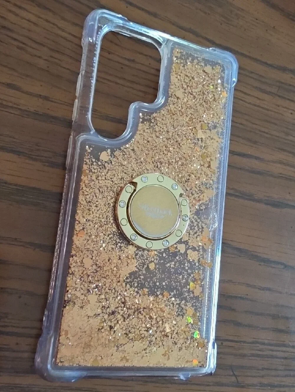 Silverback Galaxy S23 ULTRA Gold Glitter Phone Case with Ring Holder
